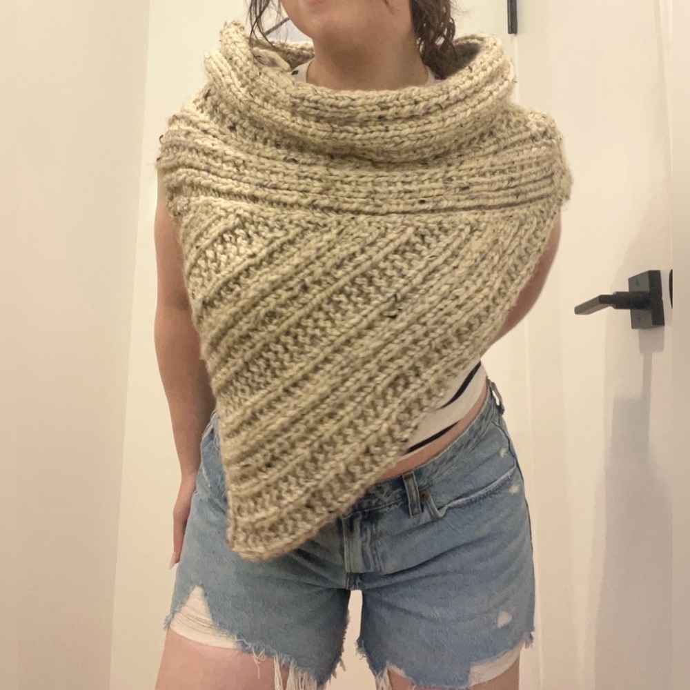 Katniss Hunger Games Inspired Handmade Knit Poncho Shawl Sweater Scarf Gift